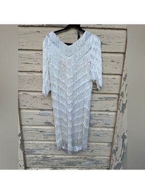 Vintage 80s Hal Ferman Donald Curtis Roaring 20s Flapper Fringe Costume Dress 12